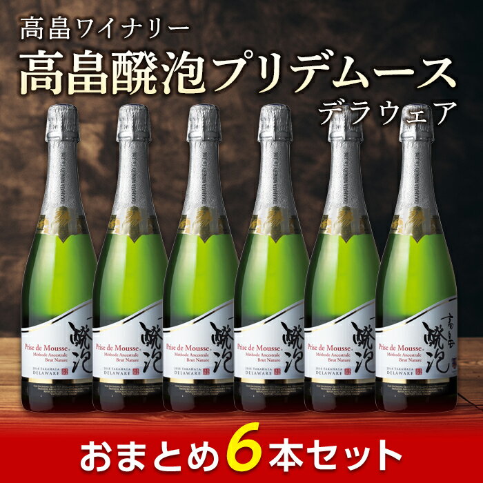 【ふるさと納税】 高畠ワイナリー【おまとめ6本セット】高畠醗泡プリデムース デラウェア スパークリング 高級 プレミアム ブランド 飲み比べ ワインセット 酒 自宅用 パーティー ギフト 山形 東北 高畠町 F20B-913