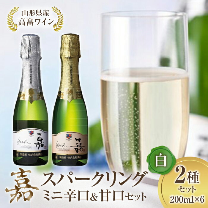 ミニボトル 嘉スパークリングワイン 辛口&甘口セット200ml×6本 F20B-578