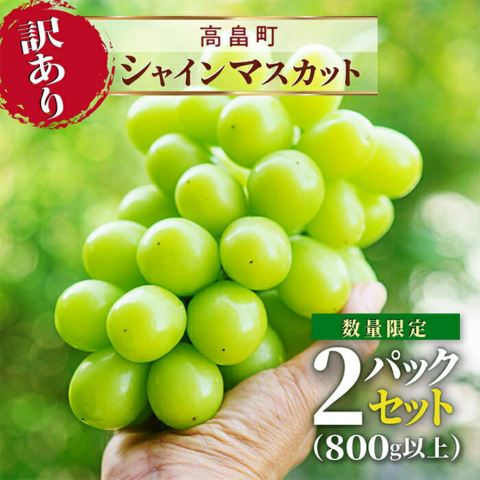 【ふるさと納税】【農業者支援】≪先行予約≫ご家庭用 2024年 山形県 高畠町産 シャインマスカット 粒詰合せ 800g以上(400g×2) 2024年9月下旬頃から順次発送 ぶどう ブドウ 葡萄 マスカット 大粒 種なし 高級 果物 フルーツ 産地直送 農家直送 ご自宅用 訳あり F20B-607