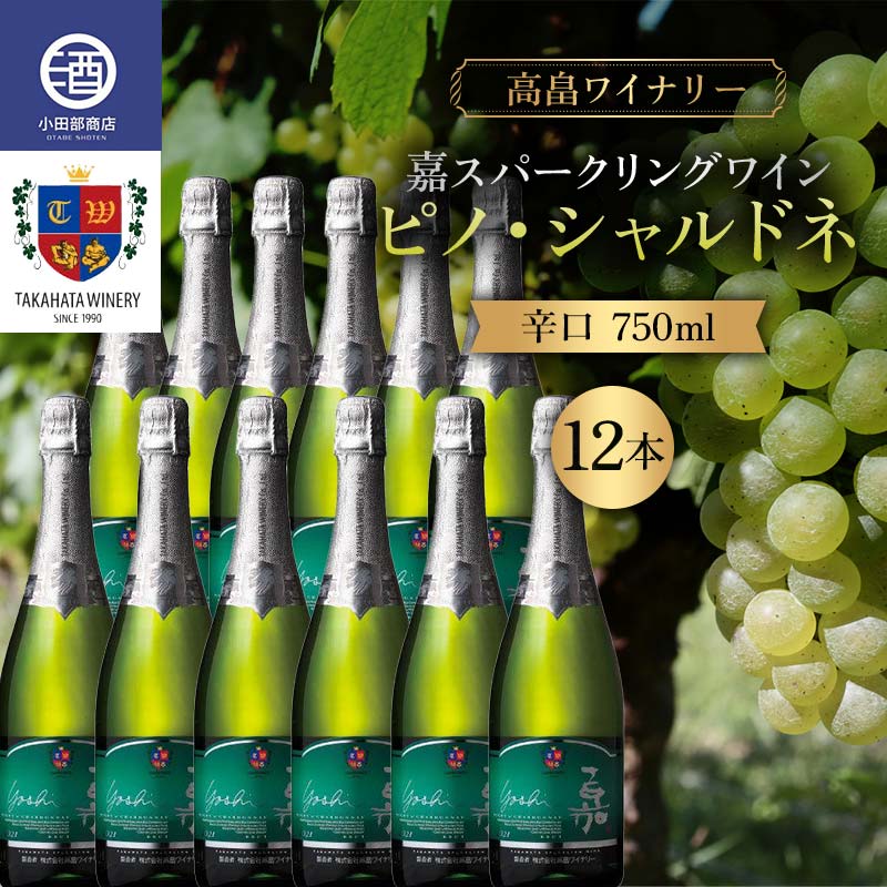 《高畠ワイナリー》 数量限定 嘉スパークリングワイン ピノ・シャルドネ 750ml×12本セット F20B-949