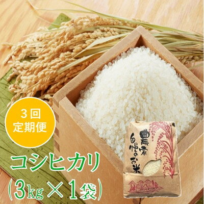 [発送月固定定期便]コシヒカリ 精米 3kg 佐藤全3回