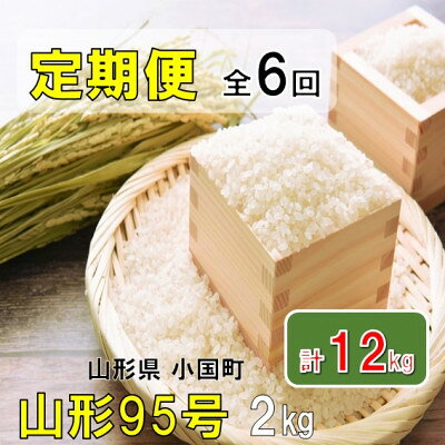 【ふるさと納税】【発送月固定定期便】山形県小国町産　山形95号2kg　おぐにのこめ全6回【4091702】