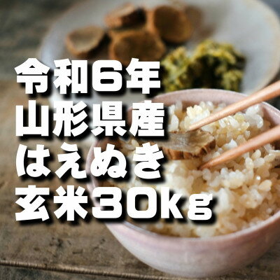 5位! 口コミ数「0件」評価「0」はえぬき 玄米 30kg 令和6年山形県飯豊町産 お米屋さんおすすめのおいしいお米【1504955】