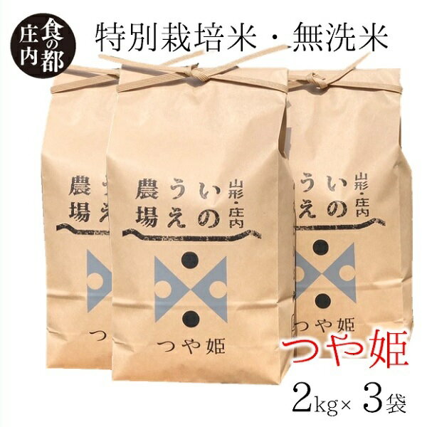 食の都庄内 井上農場の[無洗米(精米)]特別栽培米つや姫6kg(産直出前便)