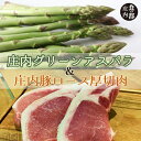 【ふるさと納税】食の都庄内 庄内のグリーンアスパラ約700g&庄内豚ロース厚切肉約500g(やまがた庄内産直出前便実行委員会)