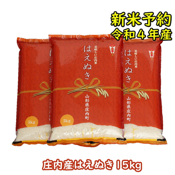 【ふるさと納税】 ふるさと納税 米 山形県 新米予約 令和4年産米 はえぬき 15kg 新米