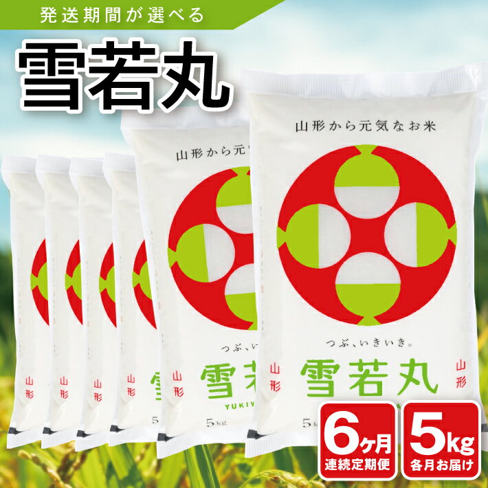【ふるさと納税】≪6ヶ月連続定期便≫雪若丸5kg×6ヶ月連続計30kg山形県庄内産毎月下旬にお届け米お米精米白米ブランド米遊佐庄内米東北山形県