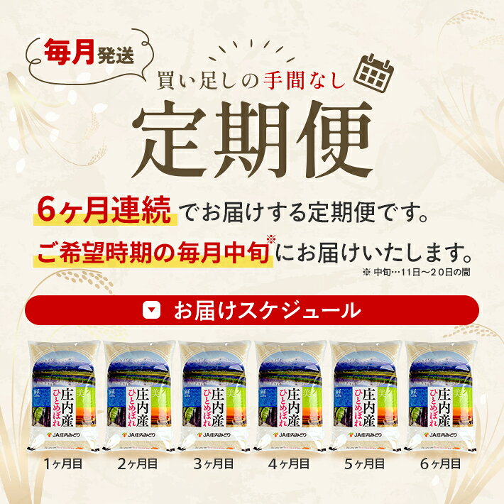 【ふるさと納税】≪新米予約≫ ≪6ヶ月定期便≫ ひとめぼれ 5kg×6ヶ月連続 計30kg 山形県庄内産 ご希望期間の毎月中旬頃お届け JA 農協 産地直送 精米 白米 庄内米 東北 遊佐町 f064611-yuza-10000730 山形県遊佐町 サンプル画像2