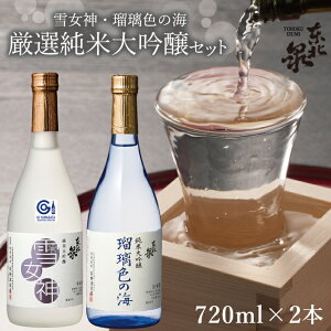 【ふるさと納税】東北泉 厳選純米大吟醸セット 720ml×2本 雪女神 瑠璃色の海 高橋酒造 山形県 遊佐町 庄内 日本酒 酒 お酒 清酒 詰合せ セット品 飲み比べ 家飲み 宅飲み おうち時間