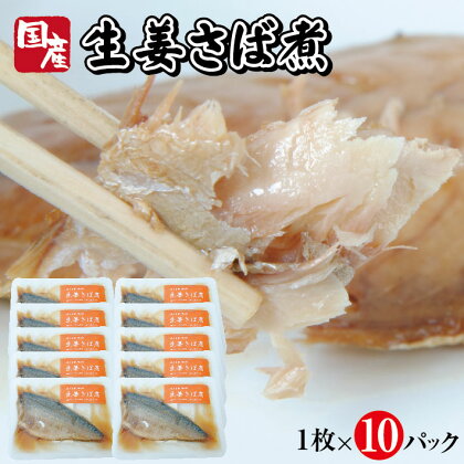 国産生姜さば煮 1枚×10パック サバ 生姜 常温保存 ご飯のおとも