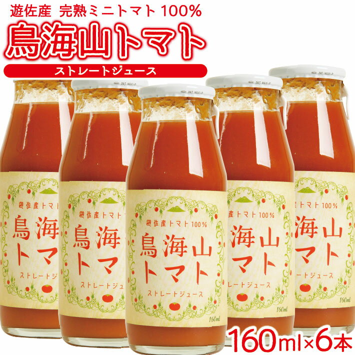 農家直送 トマトジュース 鳥海山トマト 砂糖不使用 食塩無添加 160ml×6本