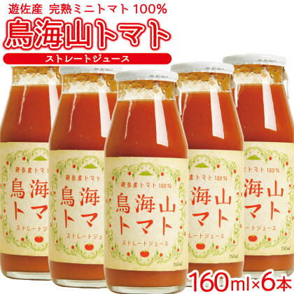 農家直送 トマトジュース 鳥海山トマト 砂糖不使用 食塩無添加 160ml×6本