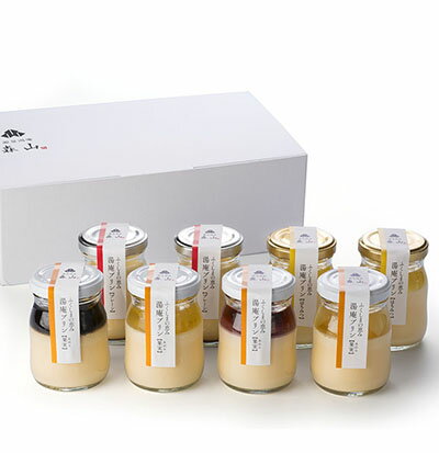 【ふるさと納税】No.0977 森山の湯庵プリン プレーン、はちみつ、果実(みのり)おまかせ8個セット 化粧箱入り