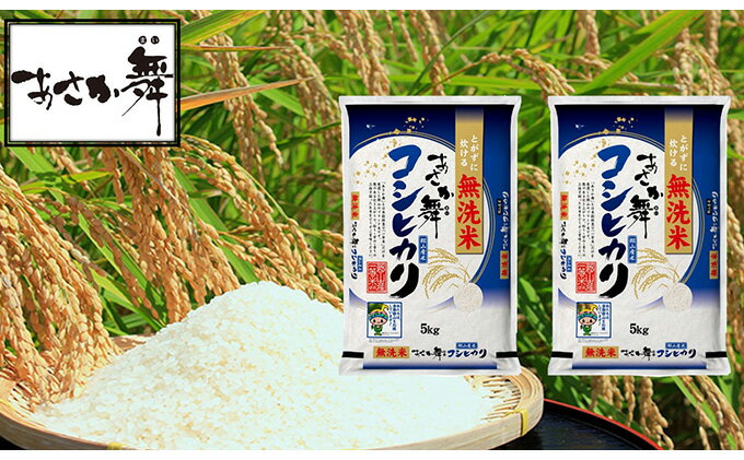 【ふるさと納税】令和5年産 福島県産 あさか舞コシヒカリ 無洗米10kg（5kg×2袋）　【 お米 白米 ライス ご飯 ブランド米 銘柄米 お弁当 おにぎり 1等米 特A 産地直送 主食 炭水化物 】　お届け：2023年11月上旬頃から順次発送予定