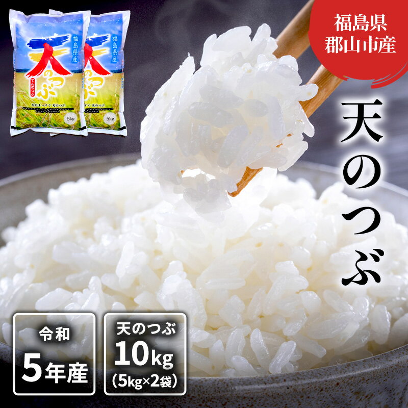 20位! 口コミ数「0件」評価「0」【令和5年産】天のつぶ(白米) 10kg(5kg×2)　【 米 お米 こめ コメ 精米 白米 天のつぶ 10kg 令和5年 福島 】　お届け･･･ 