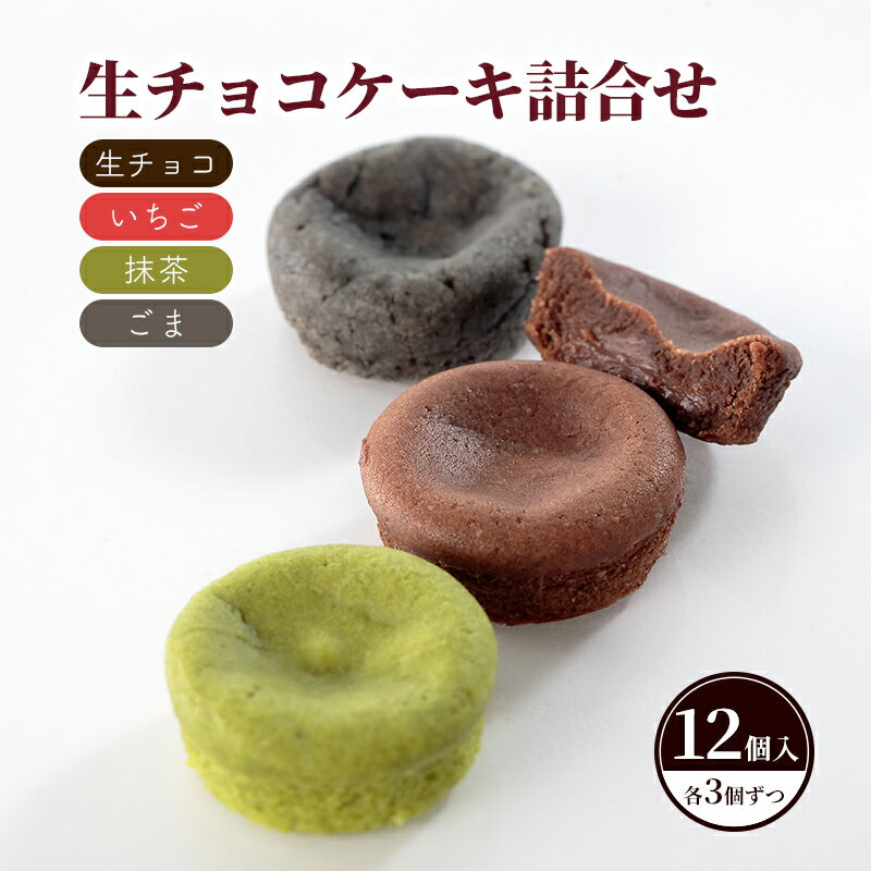 生チョコケーキ詰合せ12個入(生チョコ・いちご・抹茶・ごま)