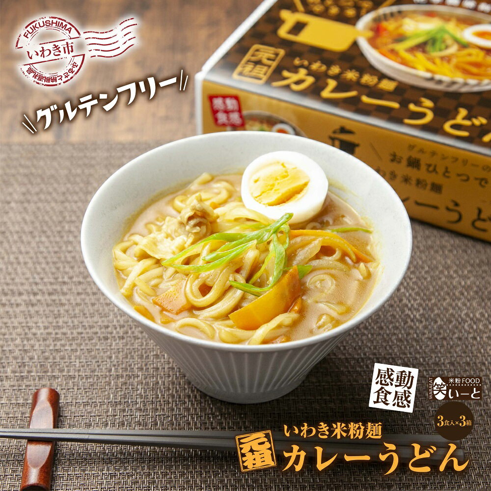 2位! 口コミ数「0件」評価「0」【グルテンフリー】いわき米粉麺カレーうどん　3食入×3箱