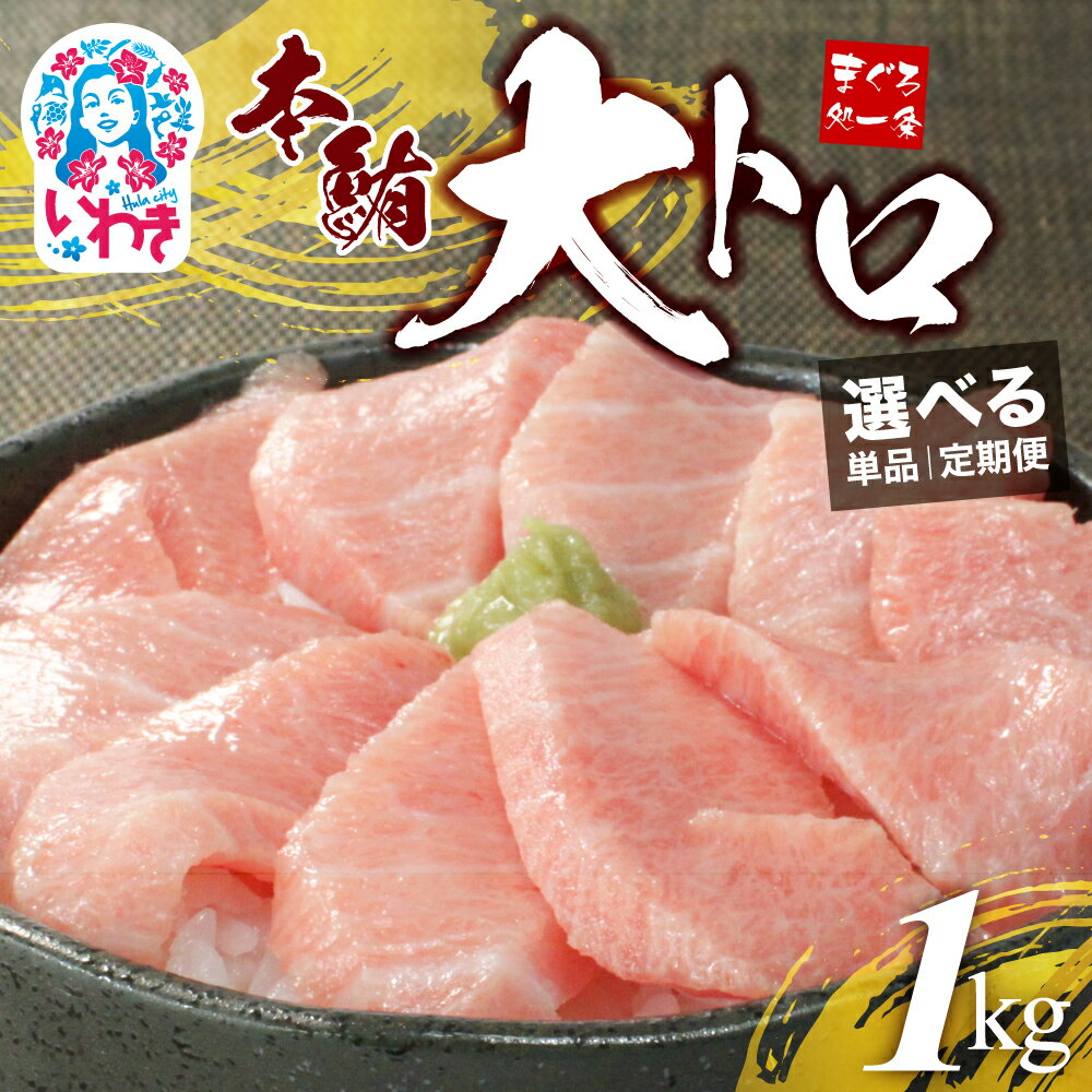 【ふるさと納税】本まぐろ まぐろ 大トロ 1kg 選べる 定期便 | 刺身 魚 お寿司 海鮮丼 人気 おすすめ 柵 冷凍 トロ 大トロ 約10人前 まぐろ処一条...