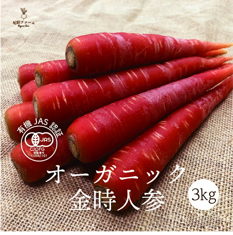 【ふるさと納税】都内マルシェで人気のお野菜！ 〈有機JAS認証〉金時にんじん 3kg F21R-199