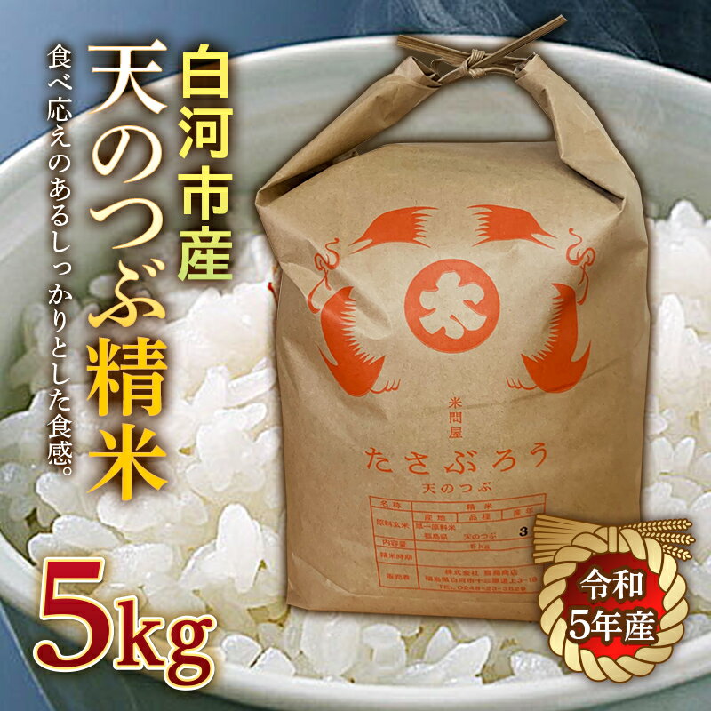 22位! 口コミ数「0件」評価「0」令和5年産米 白河市産天のつぶ精米5kg F21R-541