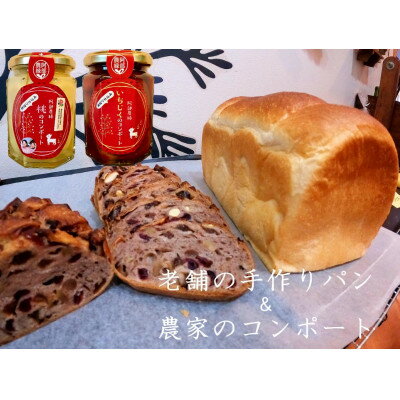 【ふるさと納税】丸十製パン×阿部農縁　食パン&カンパーニュと農家のコンポート2種(桃・イチジク)【配送不可地域：離島・北海道・沖縄県・信越、北陸・東海・近畿・中国・四国・九州】【1292500】