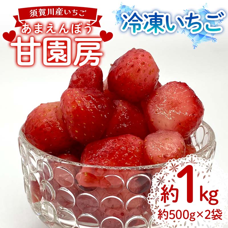 冷凍いちご「甘園房〜あまえんぼう〜」 約1kg(約500g×2袋) いちご イチゴ 苺 デザート フルーツ 果物 くだもの 果実 食品