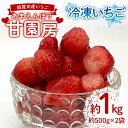 【ふるさと納税】冷凍いちご「甘園房~あまえんぼう~」 約1kg(約500g×2袋) いちご イチゴ 苺 デザート フルーツ 果物 くだもの 果実 食品 F7X-0156