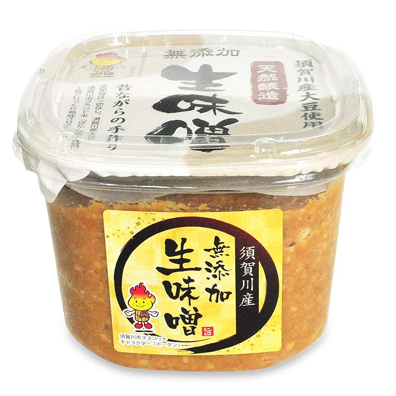 【ふるさと納税】須賀川市ブランド米コシヒカリ「ぼたん姫」を使用した天然醸造・無添加生味噌(800g×2個) F7X-0193