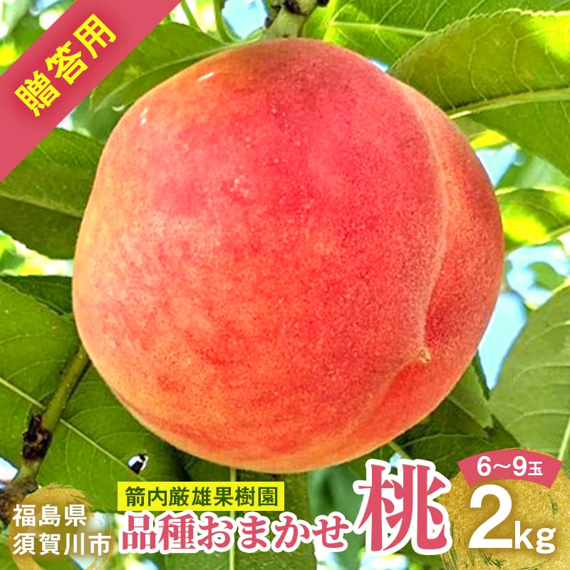 【ふるさと納税】桃 ＜箭内厳雄果樹園＞ もも 2kg 6〜9玉 品種おまかせ 贈答用 F7X-0225