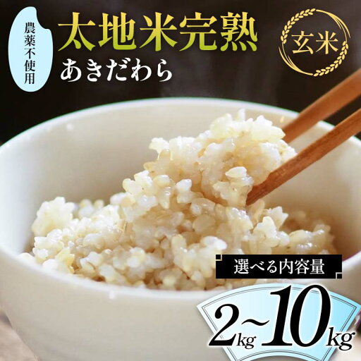 【ふるさと納税】\選べる内容量/ 2024年産 農薬不使用 太地米完熟 【あきだわら】 玄米 2kg 3kg 5kg 10kg ブランド米 お米 玄米 人気 F7X-0323var 【ふるさと納税】\選べる内容量/ 2024年産 農薬不使用 太地米完熟 【あきだわら】 玄米 2kg 3kg 5kg 10kg ブランド米 お米 玄米 人気 F7X-0323var