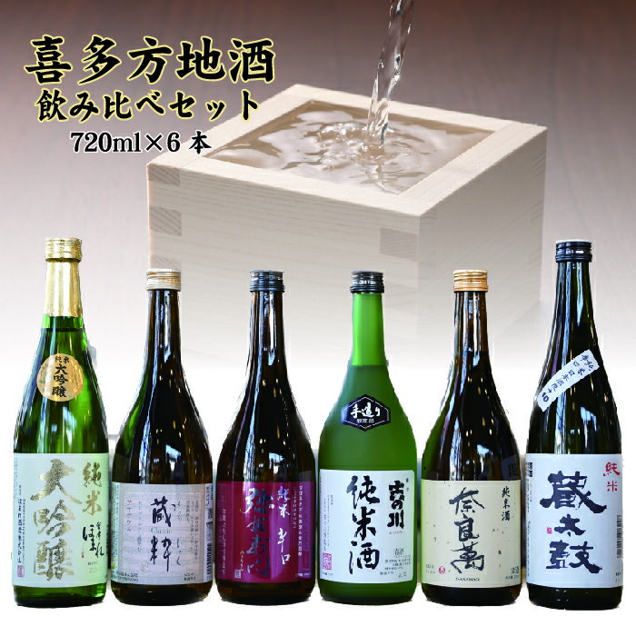 【ふるさと納税】日本酒 純米酒 飲み比べ 喜多方地酒 720ml 6本 6銘柄 吉の川 奈良萬 弥右衛門 蔵太鼓...