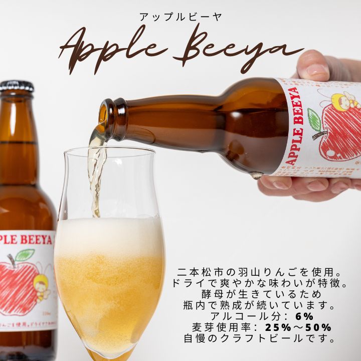【ふるさと納税】 羽山リンゴのアップルビーヤ 330ml 6本 詰め合わせ ビール 無濾過 非加熱 父の日 6% お酒 人気 ランキング おすすめ ギフト 故郷 ふるさと 納税 福島 ふくしま 二本松市 送料無料 【ななくさナノブルワリー】