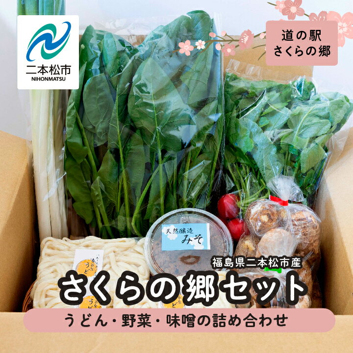 【ふるさと納税】 さくらの郷セット うどん 麺 野菜 味噌 みそ 詰め合わせ セット 道の駅 おすすめ お中元 お歳暮 ギフト 送料無料 二本松市 ふくしま 福島県 送料無料 おすすめ お中元 お歳暮 ギフト 二本松市 ふくしま 福島県 送料無料 【道の駅さくらの郷】