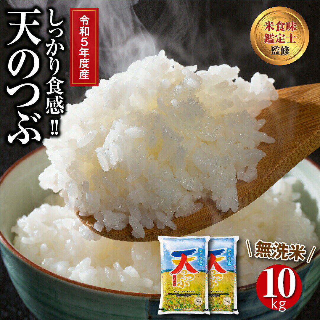 ＼令和5年産/ [無洗米] 田村市産 天のつぶ 10kg ( 5kg × 2袋 ) ギフト 贅沢 のし対応 1週間以内発送 福島 ふくしま 田村 贈答 美味しい 米 kome コメ ご飯 ブランド米 精米したて お米マイスター 匠 食味鑑定士 安藤米穀店