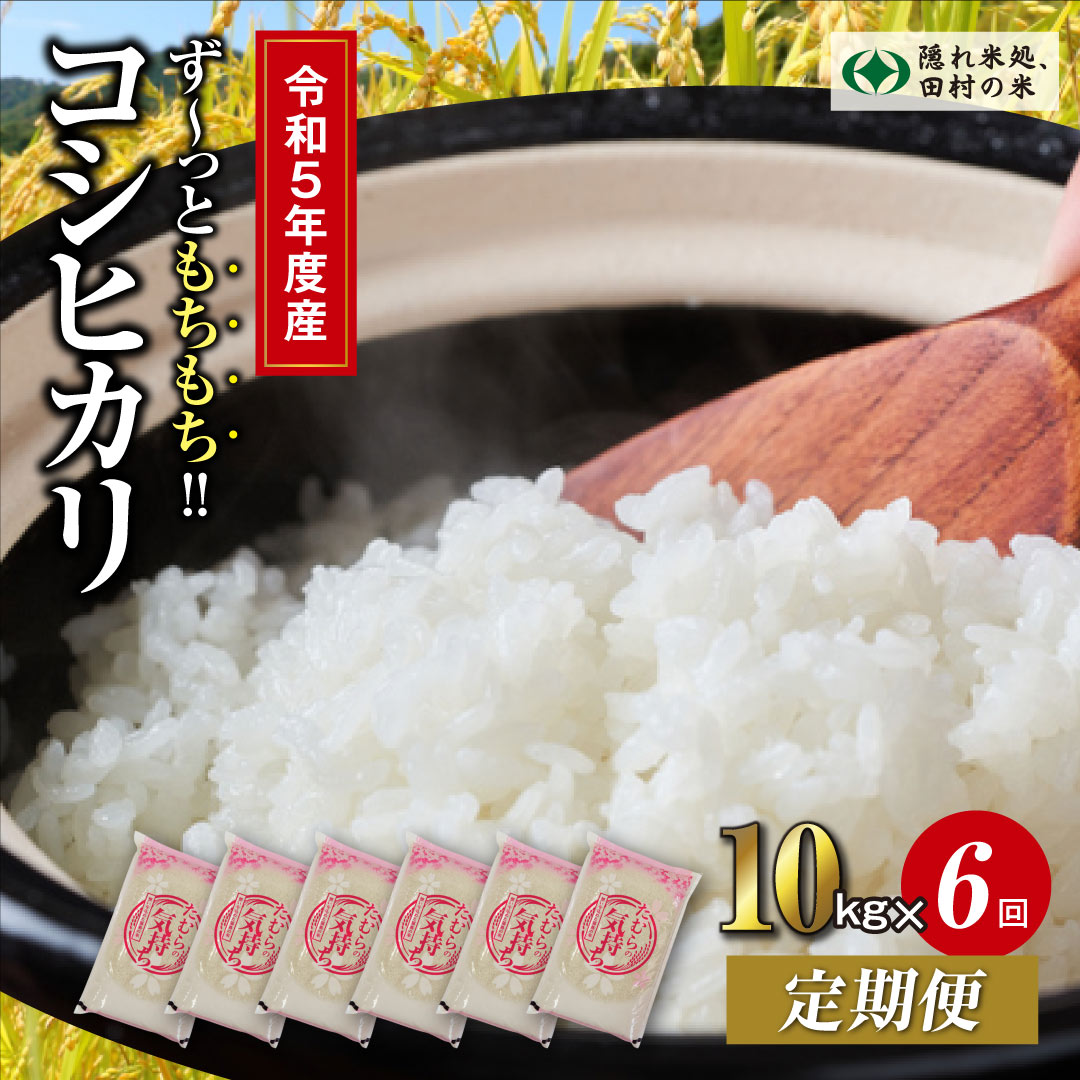 【令和5年産 定期便6回】 田村産 コシヒカリ10kg お米 福島県 田村市 田村 贈答 美味しい 米 kome コメご飯 特Aランク 一等米 単一米 精米 国産 おすすめ ふぁせるたむら