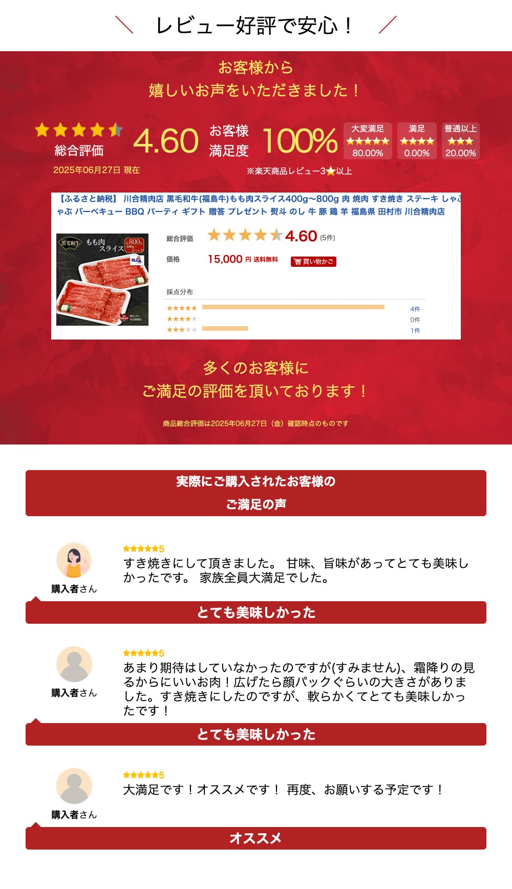 【ふるさと納税】 川合精肉店 黒毛和牛(福島牛)もも肉スライス400g〜800g 肉 焼肉 すき焼き ステーキ しゃぶしゃぶ バーベキュー BBQ パーティ ギフト 贈答 プレゼント 熨斗 のし 牛 豚 鶏 羊 福島県 田村市 川合精肉店