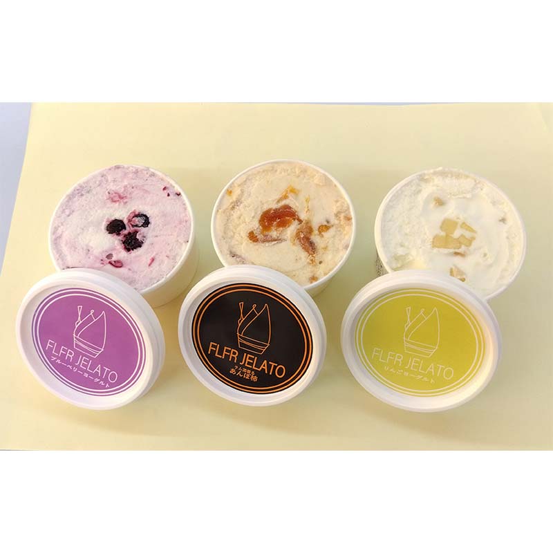 【ふるさと納税】フルーツいっぱいジェラート3種類セット 各種2個入り デザート ジェラート ブルーベリー りんご あんぽ柿 福島県 伊達市 F21C-158