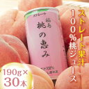【ふるさと納税】桃果汁100%ジュース「桃の恵み」 190g×30本 常温 桃ジュース 缶ジュース フルーツジュース 果物ジュース もも モモ 果物 くだもの ...