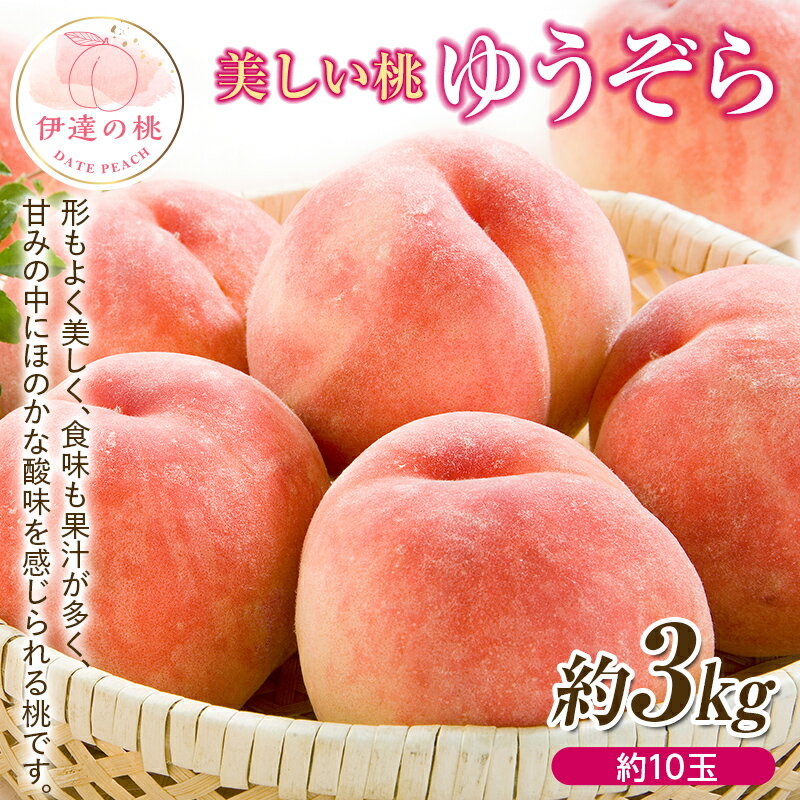 [先行予約] 福島の桃 伊達市産もも ゆうぞら 贈答用 3kg(約10玉) 桃 もも モモ 果物 フルーツ 産地直送 国産 お取り寄せ 予約 ふるさと納税 福島県 伊達市 F20C-642