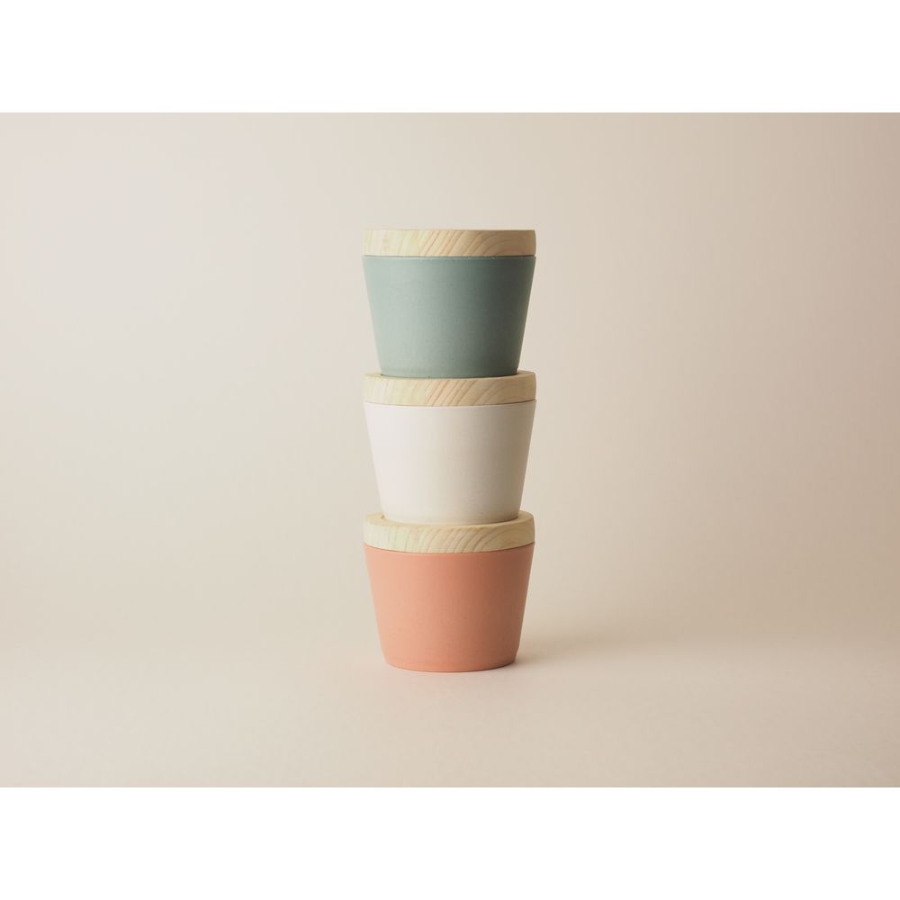 【ふるさと納税】FIDO スタッキングカップセット　【07214-0176】 木蓋付 保存用カップ 保存 バイオマスプラスチック カップ 木工 木製 ひのき ぬくもり 送料無料 福島県 本宮市 株式会社光大