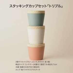 【ふるさと納税】FIDO スタッキングカップセット 【07214-0176】 木蓋付 保存用カップ 保存 バイオマスプラスチック カップ 木工 木製 ひのき ぬくもり 送料無料 福島県 本宮市 株式会社光大
