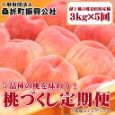 【ふるさと納税】No.199 桃づくし定期便【献上桃の郷桑折町産桃3kg×5回】5品種の桃を味わう! / もも モモ 果肉 甘み 果汁 送料無料 福島県 特産品