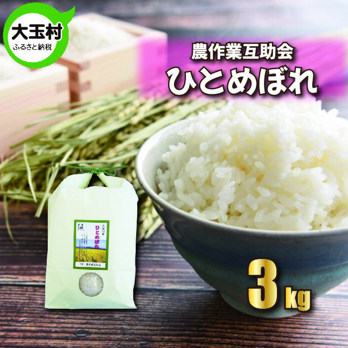 [令和5年産][ 農業生産法人 農作業互助会 のお米] ひとめぼれ 3kg[06411] | お米 令和5年産 精米 白米 米