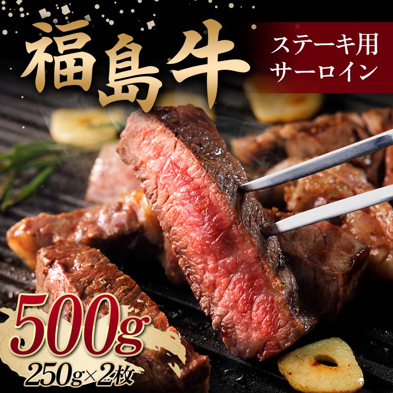 [福島牛] ステーキ用 サーロイン 500g (250g×2枚) 牛肉 黒毛和牛 国産 和牛 F6Q-101