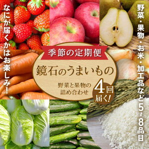 【ふるさと納税】 \4回届く!季節の定期便/ 鏡石のうまいもの 野菜と果物の詰め合わせ 野菜 果物 フルーツ セット 旬 国産 福島県 鏡石町 F6Q-132