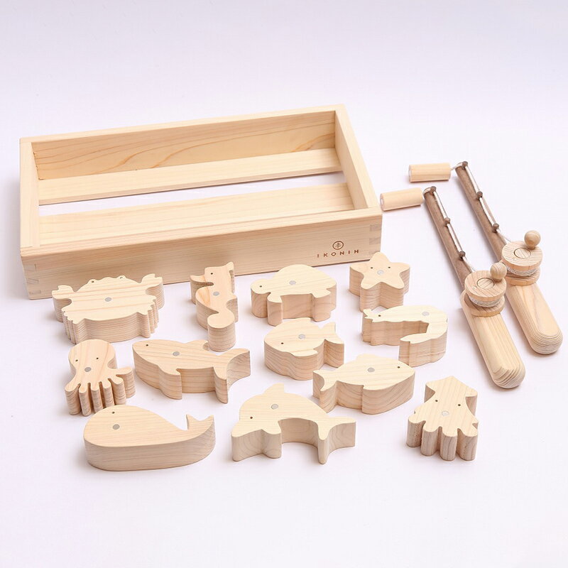 【ふるさと納税】塗料を使わない檜のおもちゃ IKONIH 魚釣りセット おもちゃ 玩具 ひのき F6Q-363