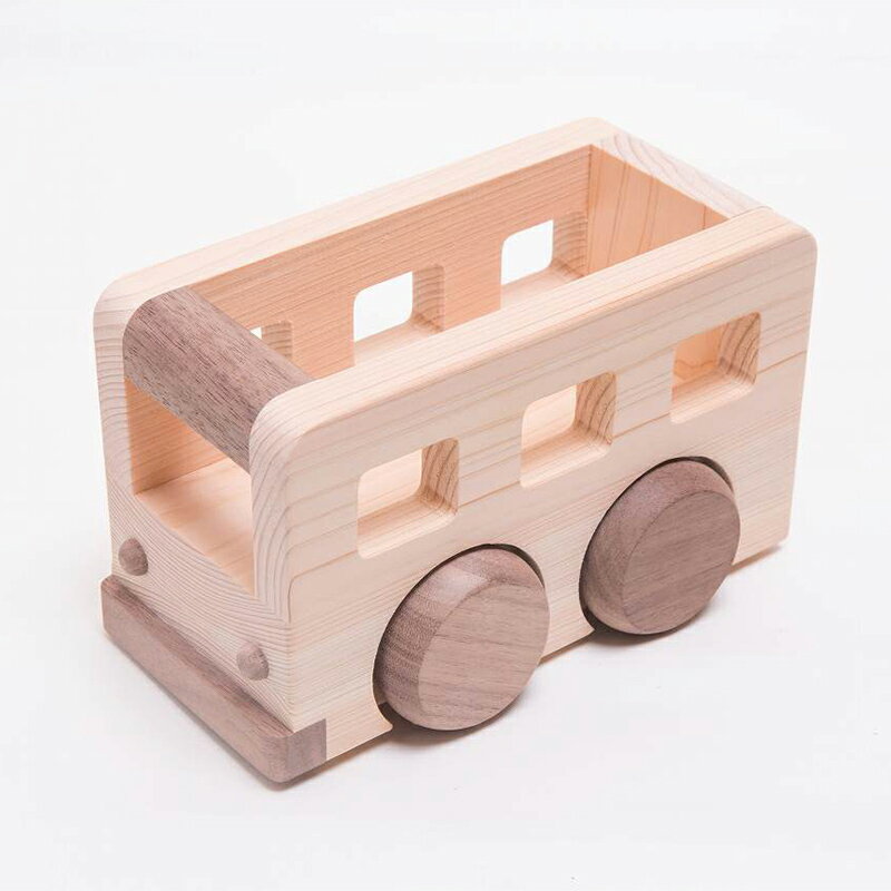 【ふるさと納税】塗料を使わない檜のおもちゃ IKONIH オルゴールバス おもちゃ 玩具 ひのき F6Q-378