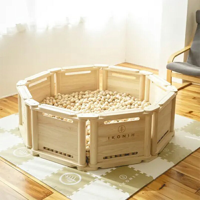 【ふるさと納税】檜ボールプール（IKONIHプール）オプションフェンス付きMサイズ（直径約1.5m） おもちゃ 玩具 ひのき F6Q-384