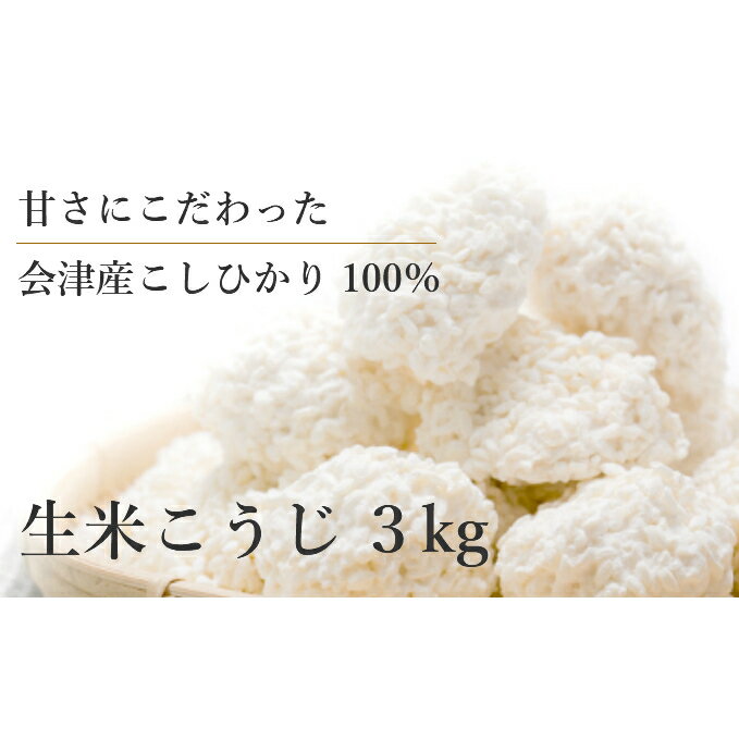 【ふるさと納税】生米こうじ 3kg (1kg×3個) 甘さにこだわった 生麹 会津産コシヒカリ使用/冷蔵便　【調味料・麹・生麹・生米こうじ】のサムネイル