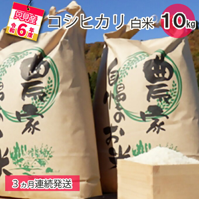 【ふるさと納税】【中野米店】令和4年　只見産　コシヒカリ　白米　10kg　3ヵ月連続...